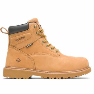 Wolverine Men's Floorhand Waterproof 6 Inch Boots with Steel Toe (Wheat/Tan)